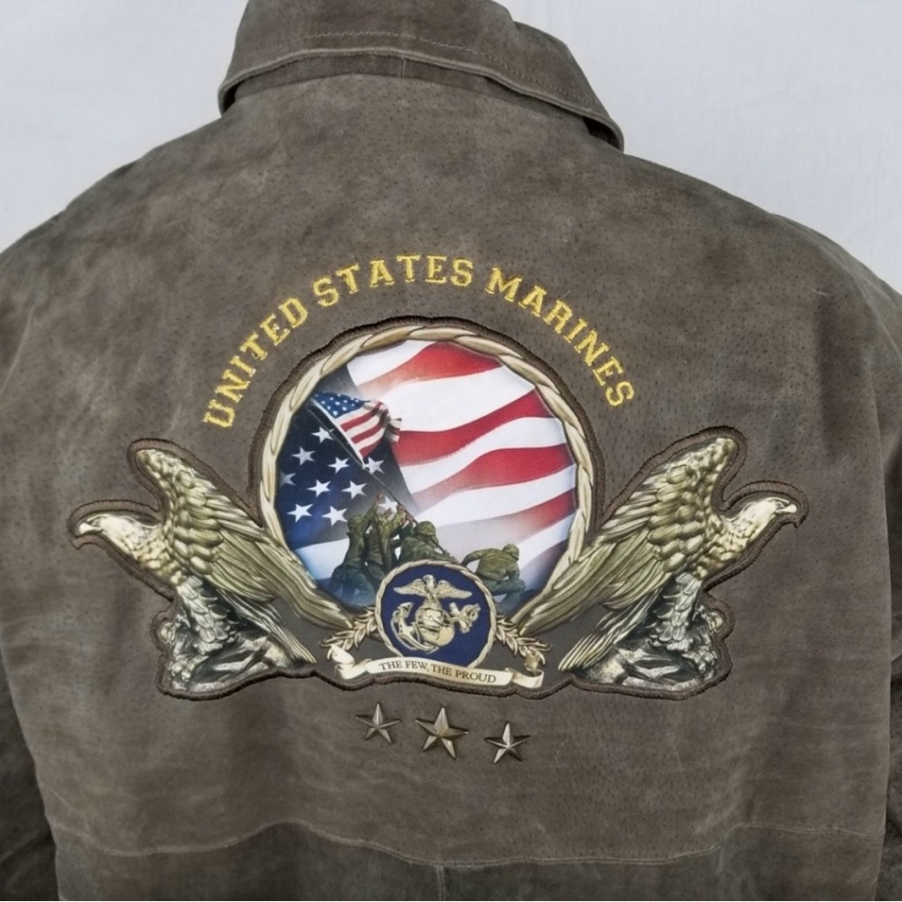 Bradford Exchange US Marines Corp Leather Jacket Brand New w/out tag 🫡🔥💰🇺🇸